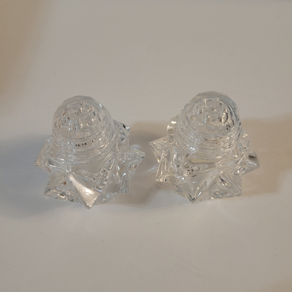 Vintage Crystal Salt Perry Shaker Set Of 2